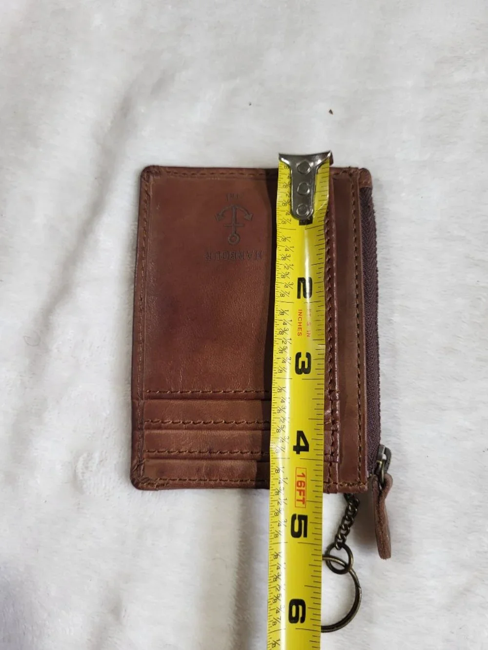 Harbour 2nd Brown Leather Key & Credit Card Holder with Zipper
